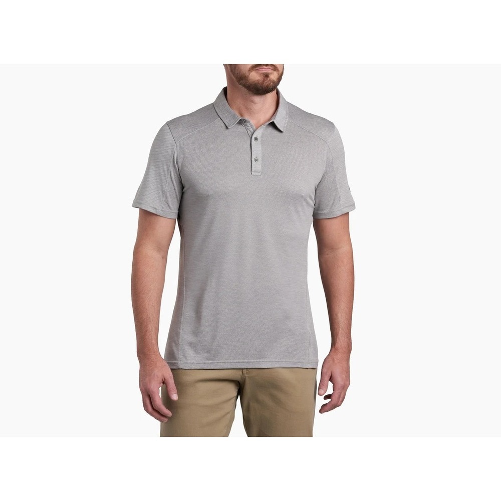 Kuhl Engineered Polo Shirt Mens Large Gray Outdoor Performance Wicking Hiking